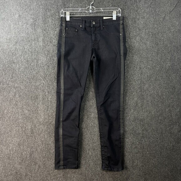 Rag & Bone Jeans Women’s 27 Black Midnight Tuxedo Zipper Capri Skinny - Picture 1 of 13